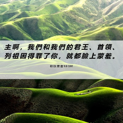 Picture 06 - 但 以 理 書 9:8 CUVT - 主 啊 ， 我 們 和 我 們 的 君 王 、 - Bible Verse Picture