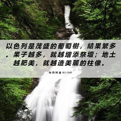 Picture 06 - 何 西 阿 書 10:1 CUVT - 以 色 列 是 茂 盛 的 葡 萄 樹 ， 結 - Bible Verse Picture