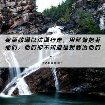 Picture 06 - 何 西 阿 書 11:3 CUVT - 我 原 教 導 以 法 蓮 行 走 ， 用 膀 - Bible Verse Picture