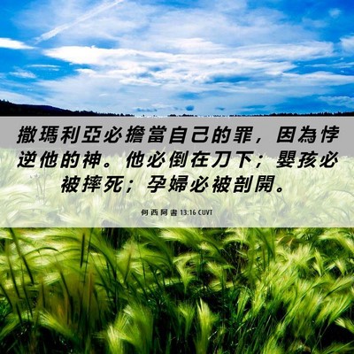 Picture 06 - 何 西 阿 書 13:16 CUVT - 撒 瑪 利 亞 必 擔 當 自 己 的 罪 ， - Bible Verse Picture