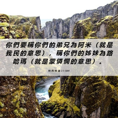 Picture 06 - 何 西 阿 書 2:1 CUVT - 你 們 要 稱 你 們 的 弟 兄 為 阿 米 - Bible Verse Picture