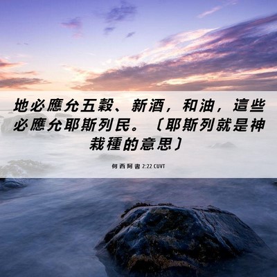 Picture 06 - 何 西 阿 書 2:22 CUVT - 地 必 應 允 五 穀 、 新 酒 ， 和 油 - Bible Verse Picture