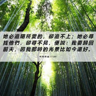 Picture 06 - 何 西 阿 書 2:7 CUVT - 她 必 追 隨 所 愛 的 ， 卻 追 不 上 - Bible Verse Picture