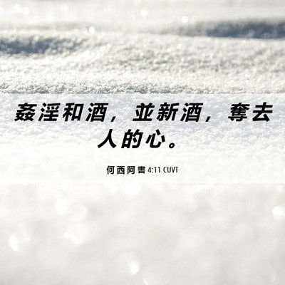 Picture 06 - 何 西 阿 書 4:11 CUVT - 姦 淫 和 酒 ， 並 新 酒 ， 奪 去 人 - Bible Verse Picture