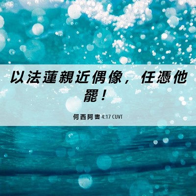 Picture 06 - 何 西 阿 書 4:17 CUVT - 以 法 蓮 親 近 偶 像 ， 任 憑 他 罷 - Bible Verse Picture