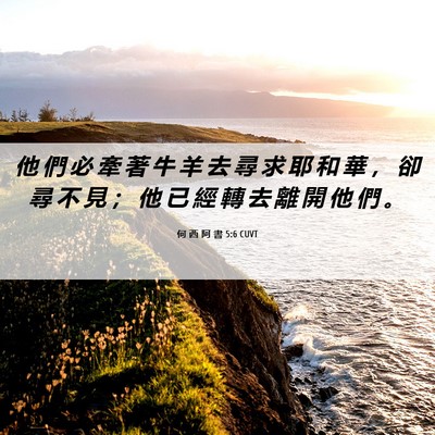 Picture 06 - 何 西 阿 書 5:6 CUVT - 他 們 必 牽 著 牛 羊 去 尋 求 耶 和 - Bible Verse Picture