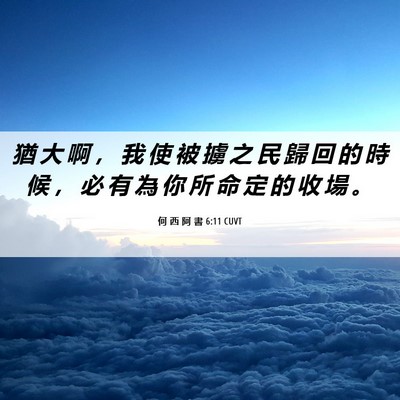 Picture 06 - 何 西 阿 書 6:11 CUVT - 猶 大 啊 ， 我 使 被 擄 之 民 歸 回 - Bible Verse Picture