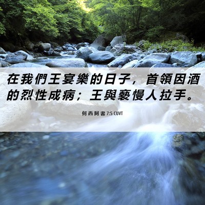 Picture 06 - 何 西 阿 書 7:5 CUVT - 在 我 們 王 宴 樂 的 日 子 ， 首 領 - Bible Verse Picture