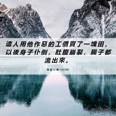 Picture 06 - 使 徒 行 傳 1:18 CUVT - 這 人 用 他 作 惡 的 工 價 買 了 一 - Bible Verse Picture