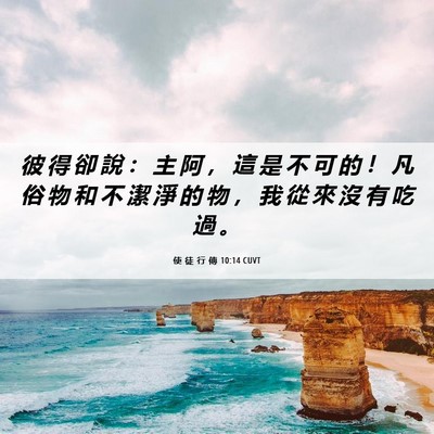 Picture 06 - 使 徒 行 傳 10:14 CUVT - 彼 得 卻 說 ： 主 阿 ， 這 是 不 可 - Bible Verse Picture