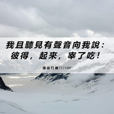 Picture 06 - 使 徒 行 傳 11:7 CUVT - 我 且 聽 見 有 聲 音 向 我 說 ： 彼 - Bible Verse Picture