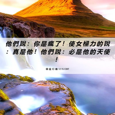 Picture 06 - 使 徒 行 傳 12:15 CUVT - 他 們 說 ： 你 是 瘋 了 ！ 使 女 極 - Bible Verse Picture