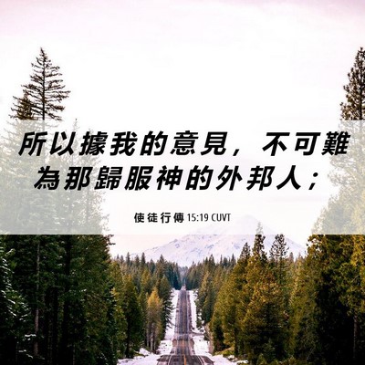 Picture 06 - 使 徒 行 傳 15:19 CUVT - 所 以 據 我 的 意 見 ， 不 可 難 為 - Bible Verse Picture