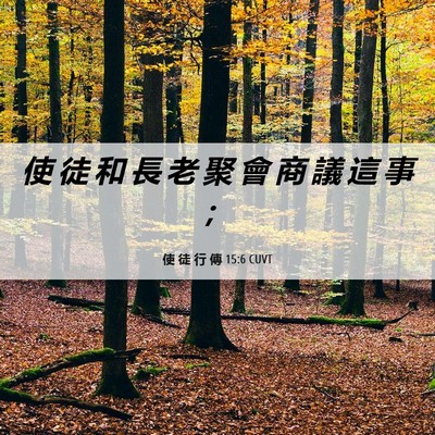 Picture 06 - 使 徒 行 傳 15:6 CUVT - 使 徒 和 長 老 聚 會 商 議 這 事 - Bible Verse Picture