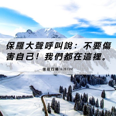 Picture 06 - 使 徒 行 傳 16:28 CUVT - 保 羅 大 聲 呼 叫 說 ： 不 要 傷 害 - Bible Verse Picture