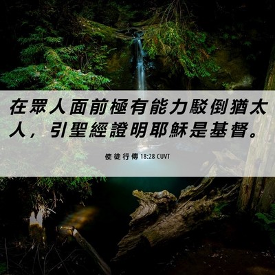 Picture 06 - 使 徒 行 傳 18:28 CUVT - 在 眾 人 面 前 極 有 能 力 駁 倒 猶 - Bible Verse Picture
