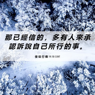 Picture 06 - 使 徒 行 傳 19:18 CUVT - 那 已 經 信 的 ， 多 有 人 來 承 認 - Bible Verse Picture