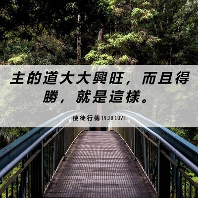 Picture 06 - 使 徒 行 傳 19:20 CUVT - 主 的 道 大 大 興 旺 ， 而 且 得 勝 - Bible Verse Picture
