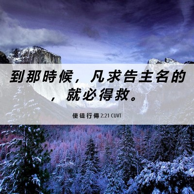 Picture 06 - 使 徒 行 傳 2:21 CUVT - 到 那 時 候 ， 凡 求 告 主 名 的 ， - Bible Verse Picture