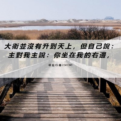 Picture 06 - 使 徒 行 傳 2:34 CUVT - 大 衛 並 沒 有 升 到 天 上 ， 但 自 - Bible Verse Picture