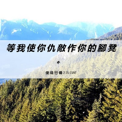 Picture 06 - 使 徒 行 傳 2:35 CUVT - 等 我 使 你 仇 敵 作 你 的 腳 凳 - Bible Verse Picture