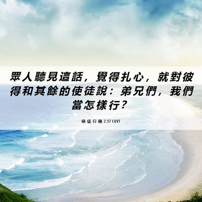 Picture 06 - 使 徒 行 傳 2:37 CUVT - 眾 人 聽 見 這 話 ， 覺 得 扎 心 ， - Bible Verse Picture