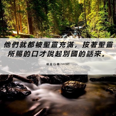 Picture 06 - 使 徒 行 傳 2:4 CUVT - 他 們 就 都 被 聖 靈 充 滿 ， 按 著 - Bible Verse Picture