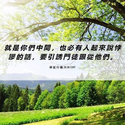 Picture 06 - 使 徒 行 傳 20:30 CUVT - 就 是 你 們 中 間 ， 也 必 有 人 起 - Bible Verse Picture