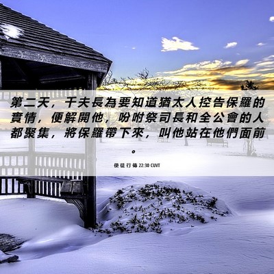 Picture 06 - 使 徒 行 傳 22:30 CUVT - 第 二 天 ， 千 夫 長 為 要 知 道 猶 - Bible Verse Picture