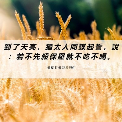 Picture 06 - 使 徒 行 傳 23:12 CUVT - 到 了 天 亮 ， 猶 太 人 同 謀 起 誓 - Bible Verse Picture