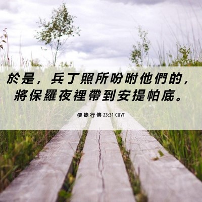 Picture 06 - 使 徒 行 傳 23:31 CUVT - 於 是 ， 兵 丁 照 所 吩 咐 他 們 的 - Bible Verse Picture