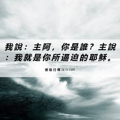 Picture 06 - 使 徒 行 傳 26:15 CUVT - 我 說 ： 主 阿 ， 你 是 誰 ？ 主 說 - Bible Verse Picture