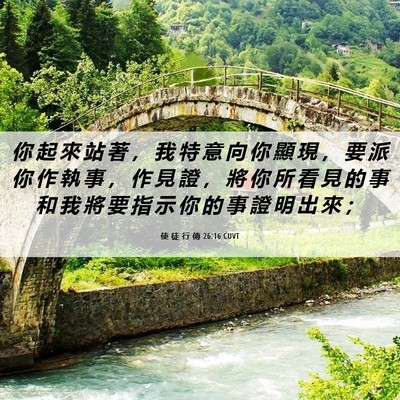Picture 06 - 使 徒 行 傳 26:16 CUVT - 你 起 來 站 著 ， 我 特 意 向 你 顯 - Bible Verse Picture