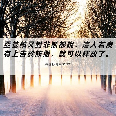 Picture 06 - 使 徒 行 傳 26:32 CUVT - 亞 基 帕 又 對 非 斯 都 說 ： 這 人 - Bible Verse Picture