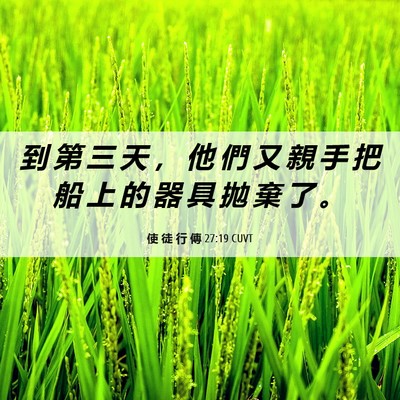 Picture 06 - 使 徒 行 傳 27:19 CUVT - 到 第 三 天 ， 他 們 又 親 手 把 船 - Bible Verse Picture