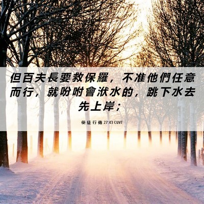 Picture 06 - 使 徒 行 傳 27:43 CUVT - 但 百 夫 長 要 救 保 羅 ， 不 准 他 - Bible Verse Picture