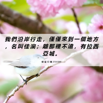 Picture 06 - 使 徒 行 傳 27:8 CUVT - 我 們 沿 岸 行 走 ， 僅 僅 來 到 一 - Bible Verse Picture