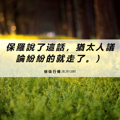 Picture 06 - 使 徒 行 傳 28:29 CUVT - 保 羅 說 了 這 話 ， 猶 太 人 議 論 - Bible Verse Picture