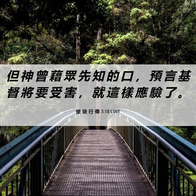 Picture 06 - 使 徒 行 傳 3:18 CUVT - 但 神 曾 藉 眾 先 知 的 口 ， 預 言 - Bible Verse Picture