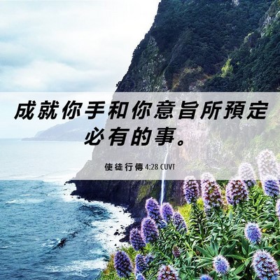 Picture 06 - 使 徒 行 傳 4:28 CUVT - 成 就 你 手 和 你 意 旨 所 預 定 必 - Bible Verse Picture