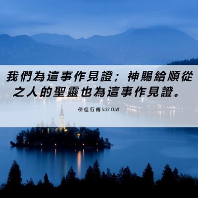 Picture 06 - 使 徒 行 傳 5:32 CUVT - 我 們 為 這 事 作 見 證 ； 神 賜 給 - Bible Verse Picture