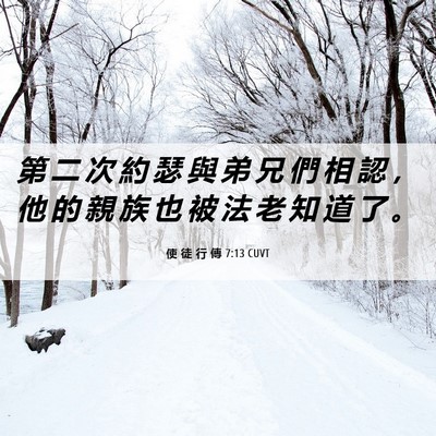 Picture 06 - 使 徒 行 傳 7:13 CUVT - 第 二 次 約 瑟 與 弟 兄 們 相 認 ， - Bible Verse Picture