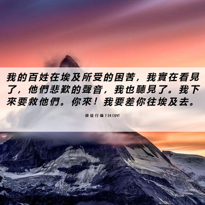 Picture 06 - 使 徒 行 傳 7:34 CUVT - 我 的 百 姓 在 埃 及 所 受 的 困 苦 - Bible Verse Picture