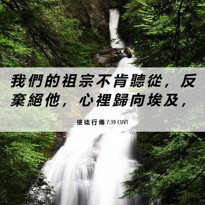 Picture 06 - 使 徒 行 傳 7:39 CUVT - 我 們 的 祖 宗 不 肯 聽 從 ， 反 棄 - Bible Verse Picture