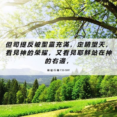 Picture 06 - 使 徒 行 傳 7:55 CUVT - 但 司 提 反 被 聖 靈 充 滿 ， 定 睛 - Bible Verse Picture