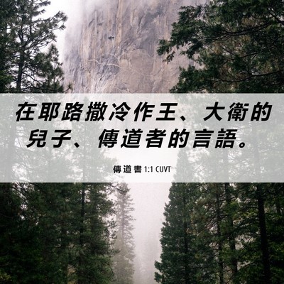 Picture 06 - 傳 道 書 1:1 CUVT - 在 耶 路 撒 冷 作 王 、 大 衛 的 兒 - Bible Verse Picture