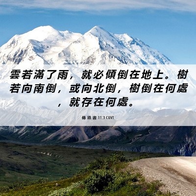 Picture 06 - 傳 道 書 11:3 CUVT - 雲 若 滿 了 雨 ， 就 必 傾 倒 在 地 - Bible Verse Picture