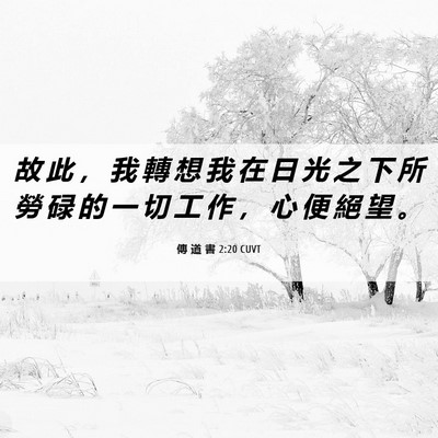 Picture 06 - 傳 道 書 2:20 CUVT - 故 此 ， 我 轉 想 我 在 日 光 之 下 - Bible Verse Picture