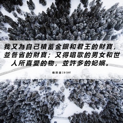 Picture 06 - 傳 道 書 2:8 CUVT - 我 又 為 自 己 積 蓄 金 銀 和 君 王 - Bible Verse Picture