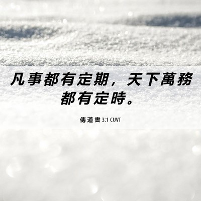 Picture 06 - 傳 道 書 3:1 CUVT - 凡 事 都 有 定 期 ， 天 下 萬 務 都 - Bible Verse Picture